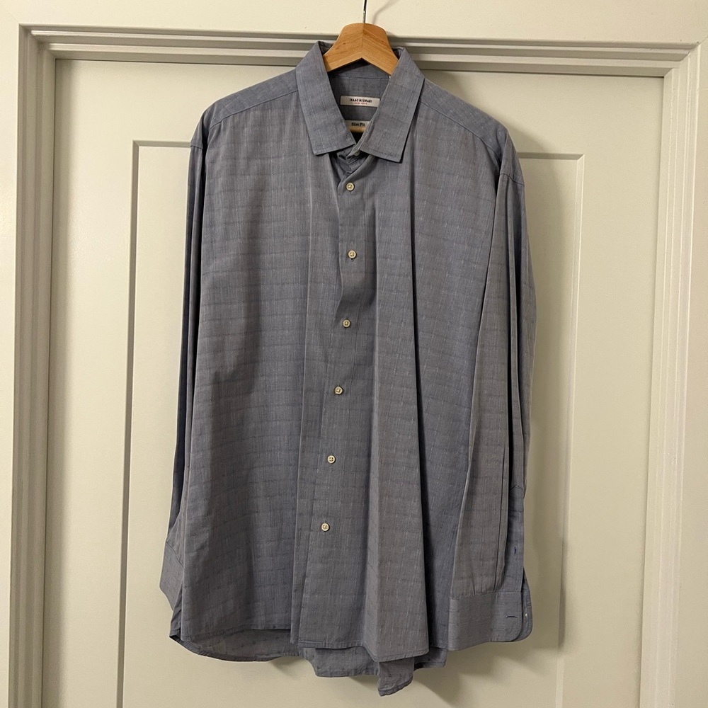 Isaac Mizrahi Lavender/Gray Shirt 17 1/2 34-35